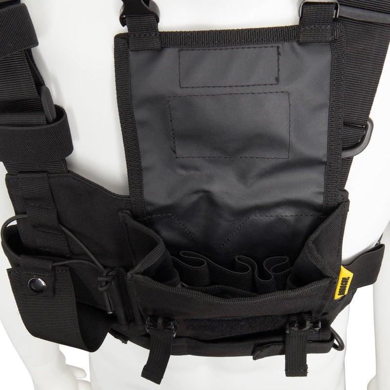 ROBOCUP Radio Chest Harness Vest - Adjustable Utility Organizer with Silent Buckle Closure - Full-Size Ham Radio Pouch, Secure Fit, Work Gear with D-Ring, Reflective Safety Stripes, Hook & Loop Patch - Image 4